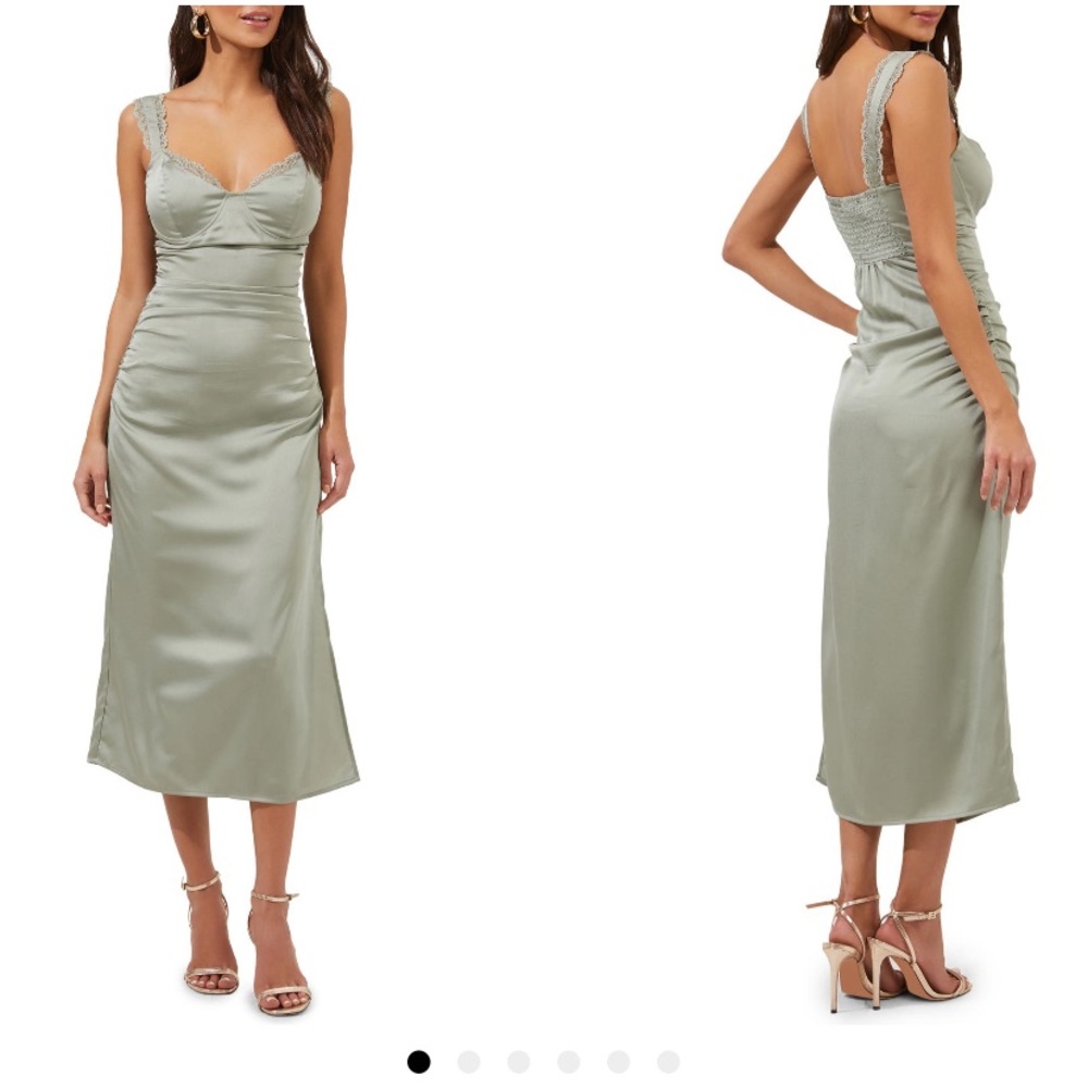 ASTR THE LABEL Alva Midi Dress in Sage
